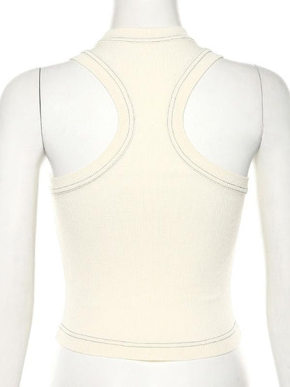 Solid Sleeveless Round-Neck Tank