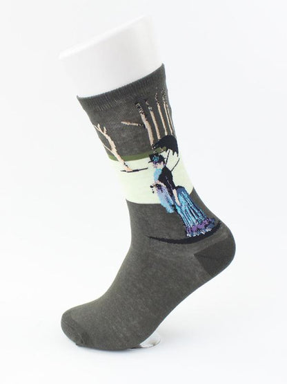 Vintage Literary Abstract Print Socks