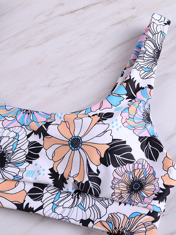 Sexy Kinematic Printing Split Type Bikini Swimsuit