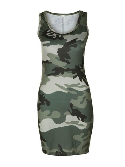 Camouflage Sports Sleeveless Mini Dress