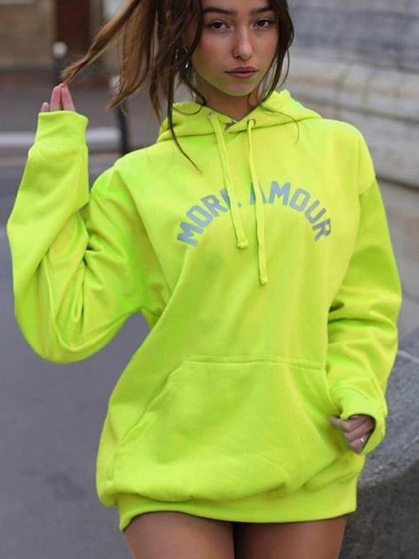 Loose Reflective Letter Printed Sweatshirt