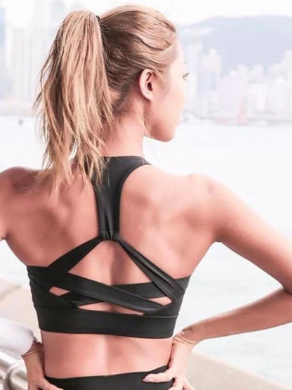 Cross-strap Solid Sports Yoga Tanks