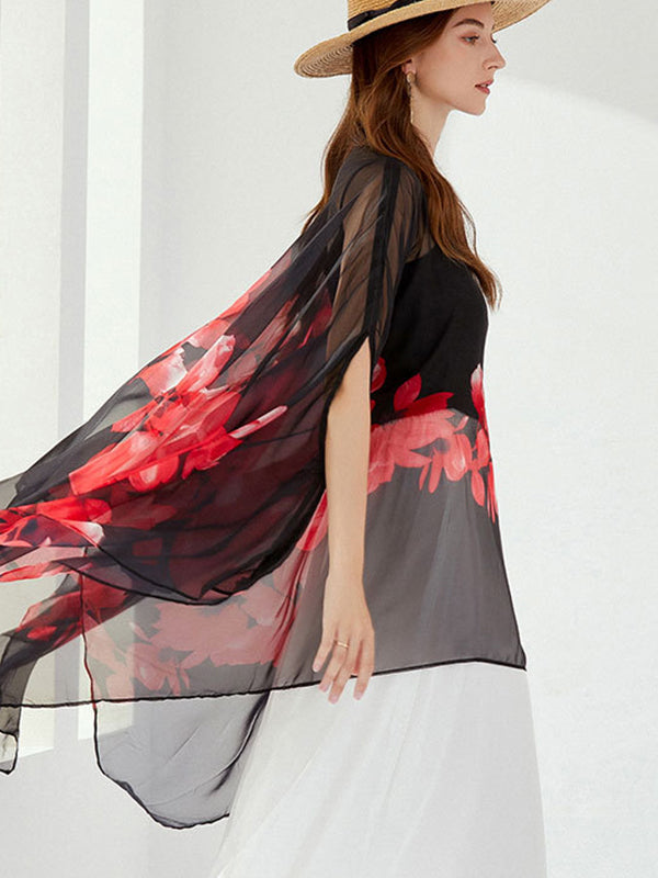 Original Loose Tencel Floral Printed Shirt Top