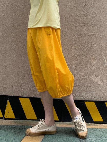 Casual Cotton Elastic Waist Skirt