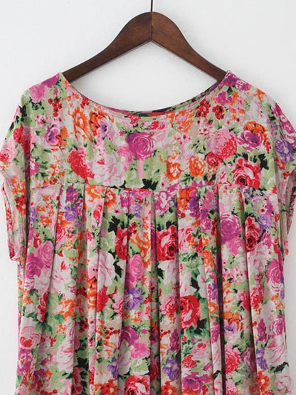 Original Floral Round-Neck Dress