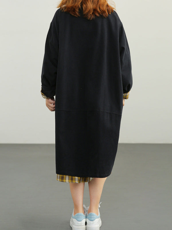 Urban Solid Color Long Sleeves Lapel Trench Coats