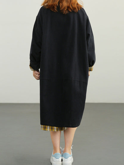 Urban Solid Color Long Sleeves Lapel Trench Coats