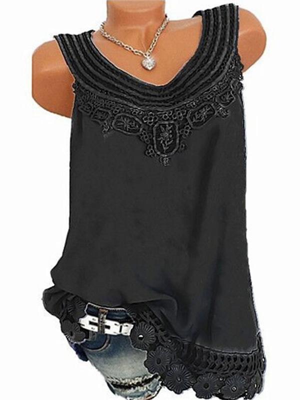 Short Cotton T-Shirt Lace Embroidered