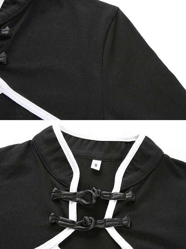 Vintage Chinese Style Mandarin Collar T-Shirt