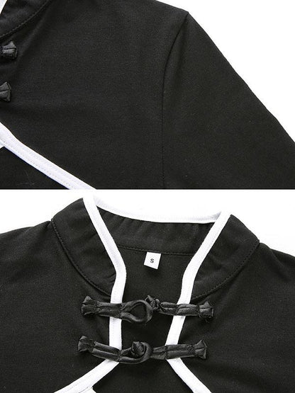 Vintage Chinese Style Mandarin Collar T-Shirt