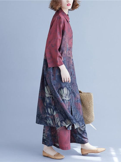 Original Printed Shirt + Wide Leg Pants