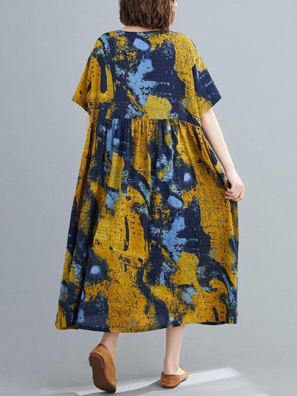 Original Printed Round-Neck Dress