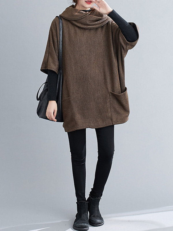 Solid Color Heaps Collar Half Sleeve T-Shirt