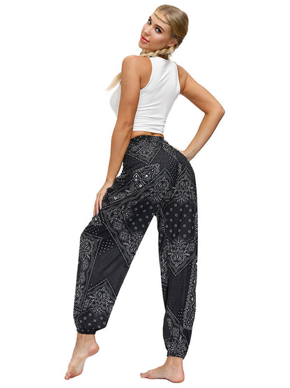 Vintage Bohemia Geometric Printed High Waisted Knickerbockers& Yoga Pants