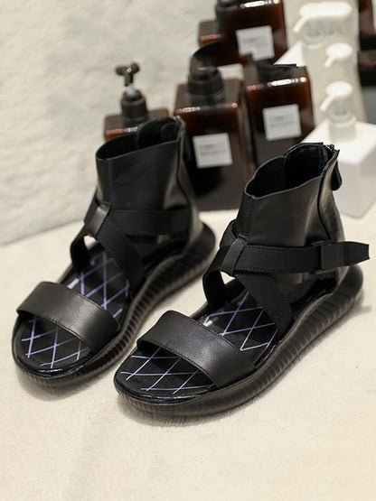 Summer Solid Flat Shoes Sandals