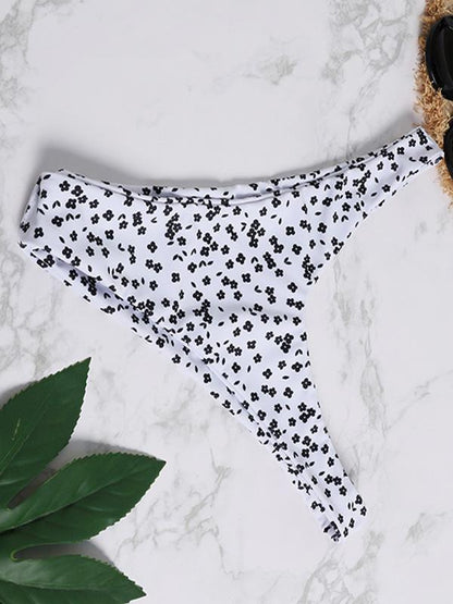 Smocked Spaghetti Strap Bikini Set