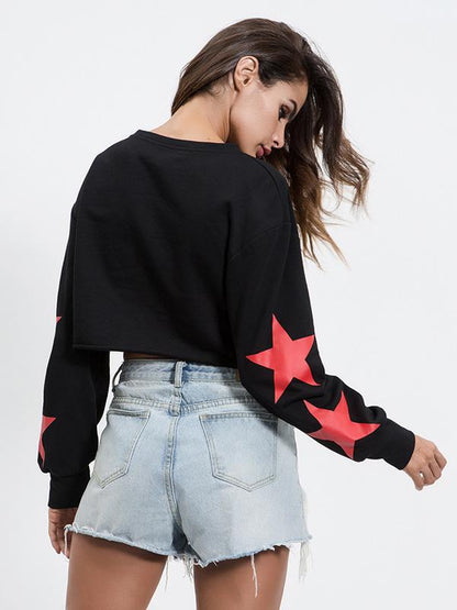 Black Pullover Sports Sweatshirt