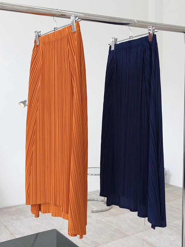 Original  Irregularity Pleats Solid Skirt