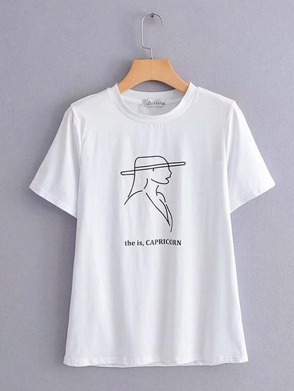 Casual Round-neck Short Sleeves Loose T-shirt