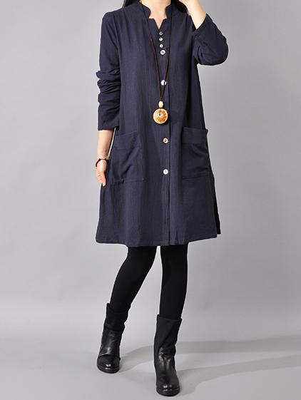 Plus Size Loose Solid Mini Dresses