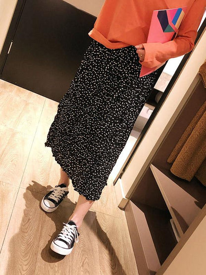 Printed Chiffon Ruffled Skirt Bottom