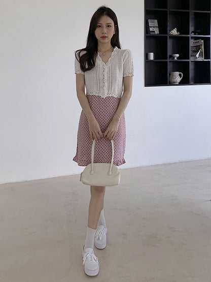 Original Solid Color V-Neck Knitting Cardigans Tops