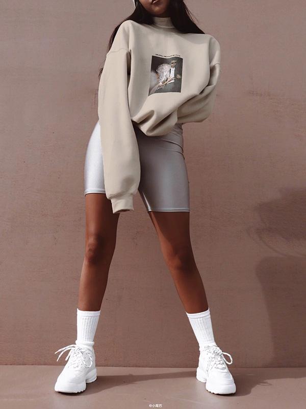 Mock Neck Person Graphic Sweatshirts