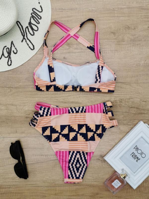 Retro African Style High Waist Split Type Bikini Swimsuit