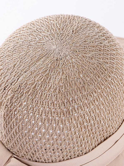 Casual Split-Joint Knitting Bow-Embellished Fisherman Hat