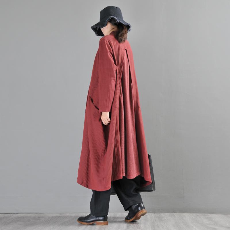 Buykud Solid Color Irregular Stitching Casual Loose Coat