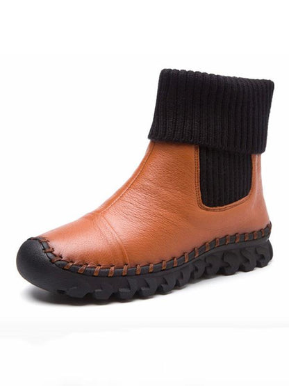 Knitting Mid Calf Flat Boots