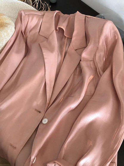 Original Solid Silk Suit Outwear