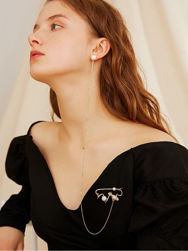 Original Long Earrings Brooch