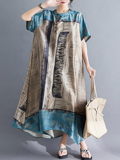 Casual Retro Cropped  Loose Long Dress