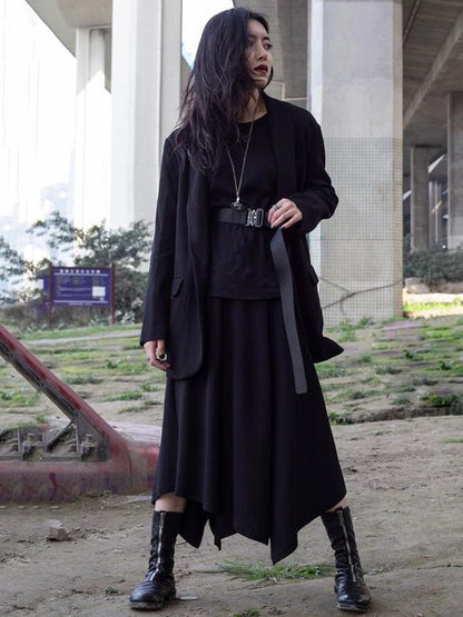 Cropped RO Simple Black Skirt