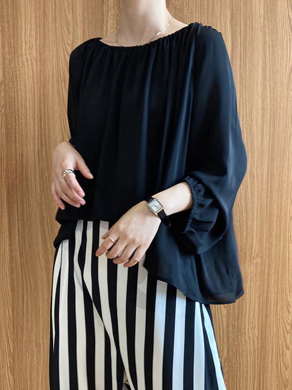Loose Off Shoulder Chiffon Blouses