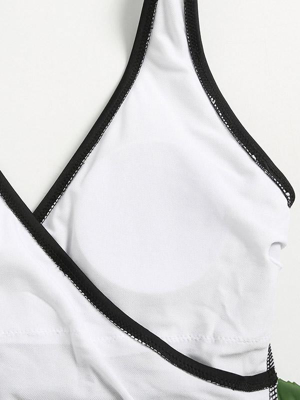 V-Neck Bandage One-Piece Swimwear