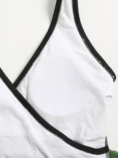 V-Neck Bandage One-Piece Swimwear