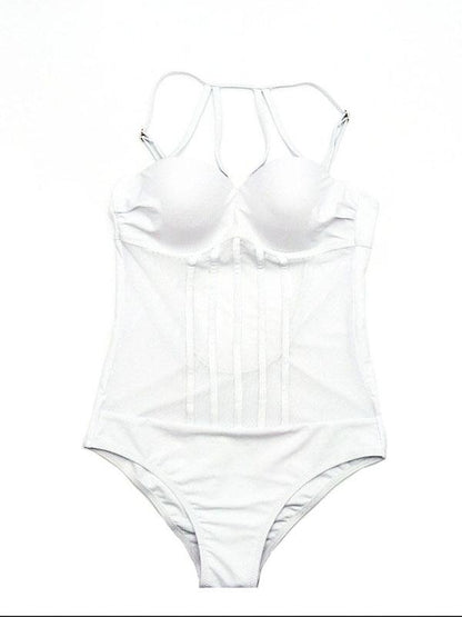 Spaghetti Straps Solid One Piece Swimwear