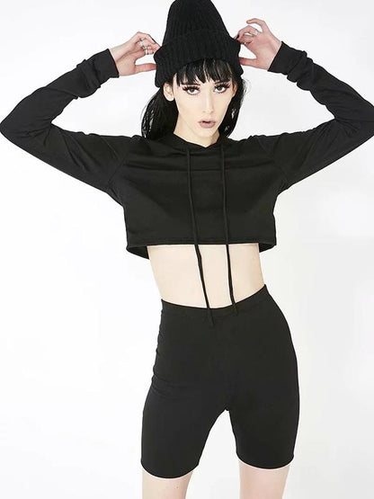Hooded Long Sleeve Sweatershirts And Shorts Suits