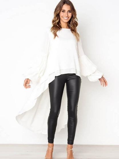 Asymmetric Flared Sleeves Swallowtail Dress