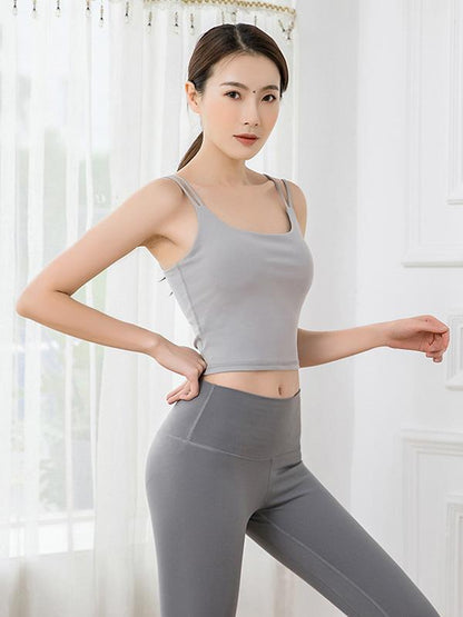 Cropped Solid Workout Tanks