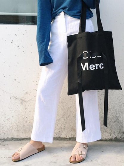 Canvas Silk Ribbon Bag