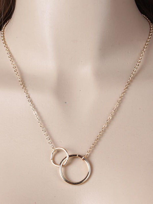 Simple Double Ring Necklace