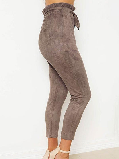 Fashion 3 Color Elastic Waist Casual Pants Bottoms
