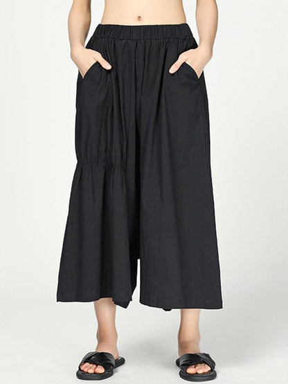 Loose Wide-leg Designed Cotton Pants
