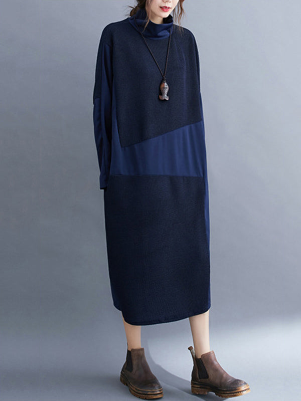 Original Split-Joint Round-Neck Dress