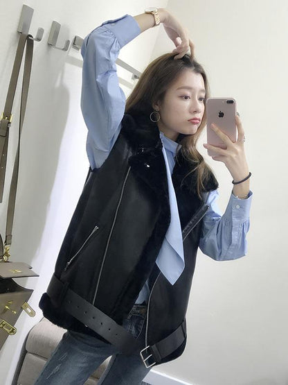 WARMER FAUX LEATHERETTE VEST
