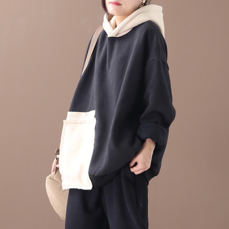 Buykud Autumn Casual Patchwork Thickened Hoodie