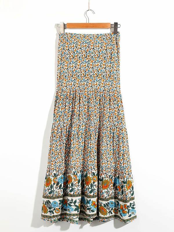 Printed Cotton Casual Skirts Bottoms